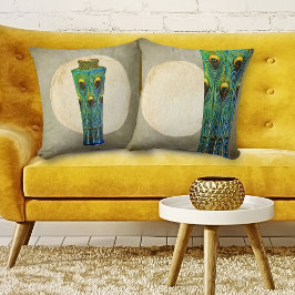 Pfauenfeathers Vase Masterpiece von 1900 Kissen