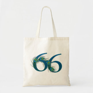Pfauenfeder 66. Geburtstag Jubiläums-Meilenstein Tragetasche