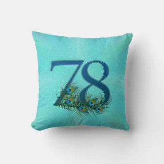 Pfauenfeder 78. Geburtstags-Jubiläums-Meilenstein Kissen