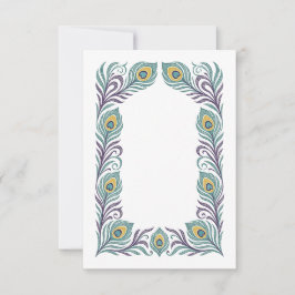 Pfauenfeder-Antwortkarte für die Hochzeit RSVP Karte
