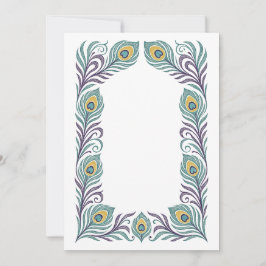 Pfauenfeder Art Nouveau Rahmen Einladung