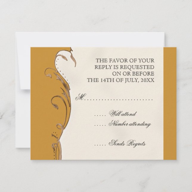 Pfauenfeder bei Wirbel - Einladung zur Hochzeit (Vorderseite)