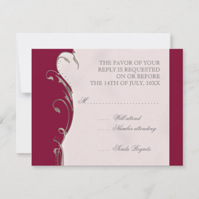 Pfauenfeder bei Wirbel - Einladung zur Hochzeit (Vorderseite)