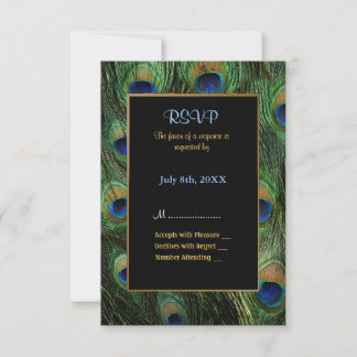 Pfauenfeder-Einladung zur Hochzeit - UAWG RSVP Karte