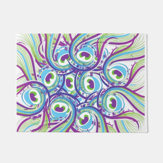 Pfauenfeder  fußmatte (Vorderseite)