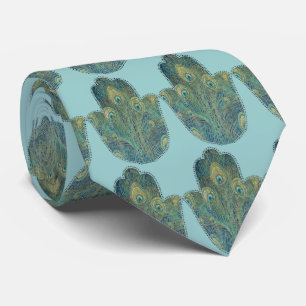 Pfauenfeder Hamsa Krawatte