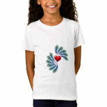 Pfauenfeder-Herz-Grafik-T-Shirt | Indische Liebe