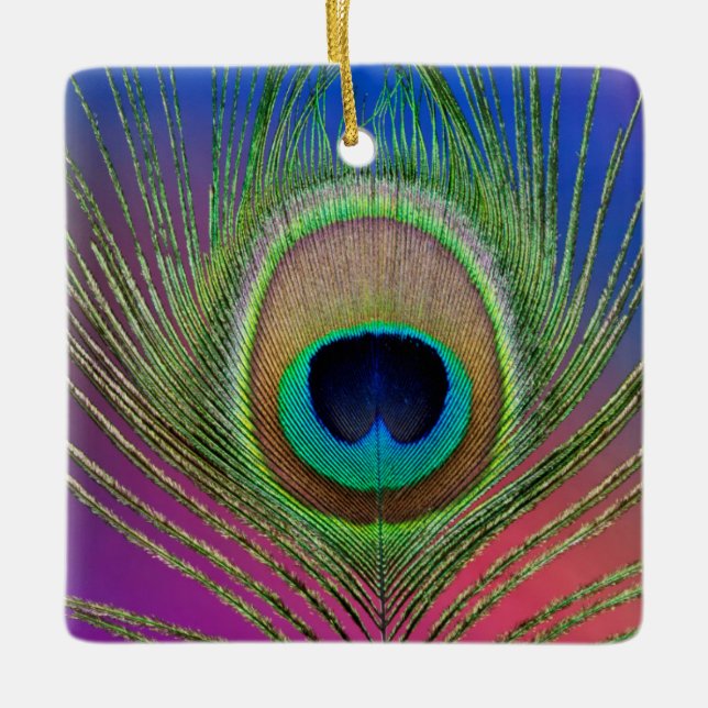 Pfauenfeder Keramikornament (Vorderseite)