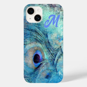 Pfauenfeder Marmor blau lila Türkis Case-Mate iPhone 14 Hülle