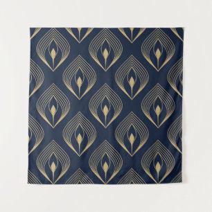 Pfauenfeder-Ombre-Muster ditzy florales Motiv. Wandteppich
