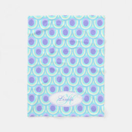 Pfauenfeder-Oval-Muster lila mit Namen Decke