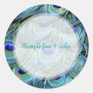 Pfauenfeder PixDezine Runder Aufkleber