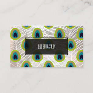 Pfauenfeder PixDezines/Imitate silber Visitenkarte