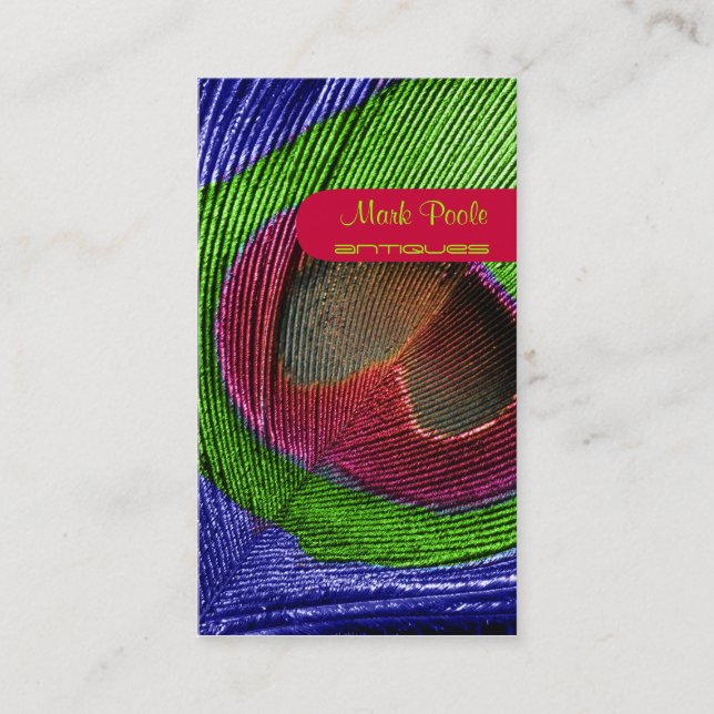 Pfauenfeder PixDezines Visitenkarte (Vorderseite)