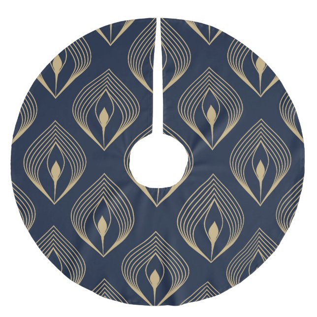 Pfauenfeder Polyester Weihnachtsbaumdecke (Vorderseite)