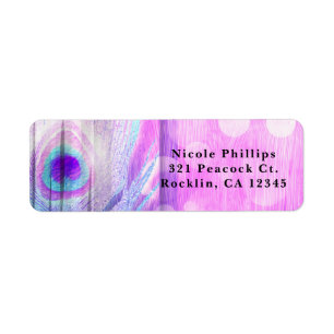 Pfauenfeder-Rosa- und Blau-Boho-Party-Einladung