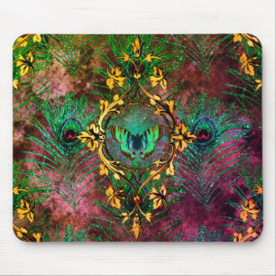 Pfauenfeder-Schmetterling viktorianisch elegant li Mousepad
