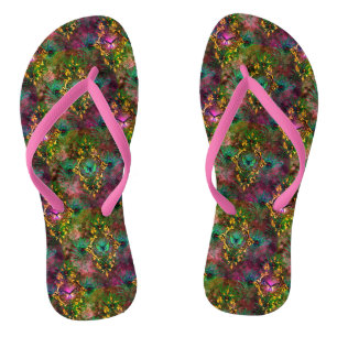 Pfauenfeder Schmetterling viktorianisch elegante l Flip Flops