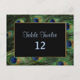 Pfauenfeder-Sitzplatznummer Postkarte