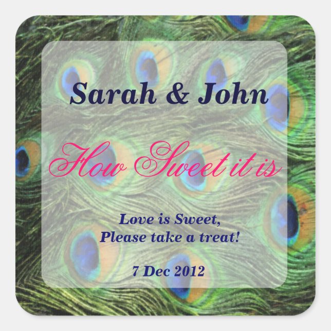 Pfauenfeder Wie süß es ist Sticker (Vorderseite)