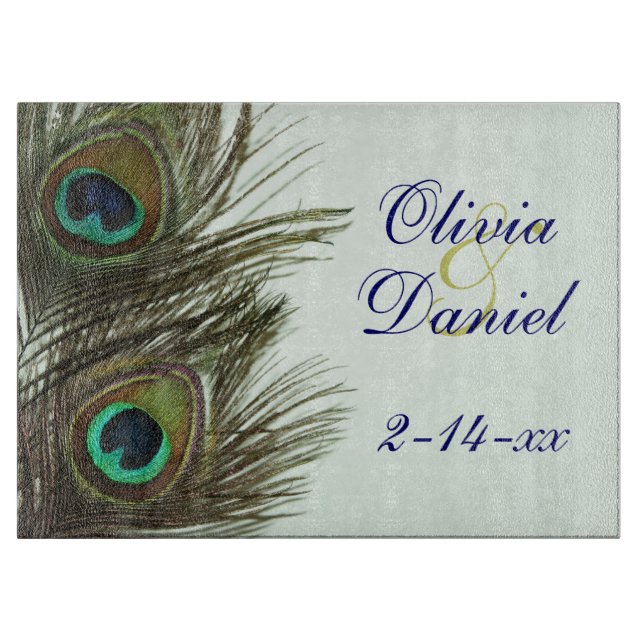 Pfauenfederbräune und -baumabteilung schneidebrett (Vorderseite)