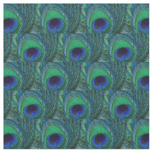 Pfauenfedergewebe - grün, Aquamarin, blau, Marine Stoff