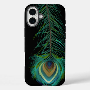 Pfauenfederhalter, die Sie als Hintergrundfarbe au iPhone 16 Plus Hülle