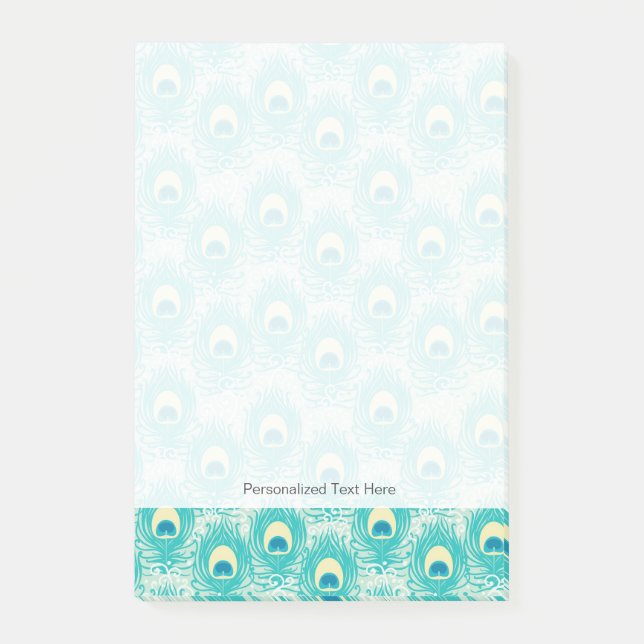 Pfauenfedermuster Post-it Klebezettel (Vorderseite)