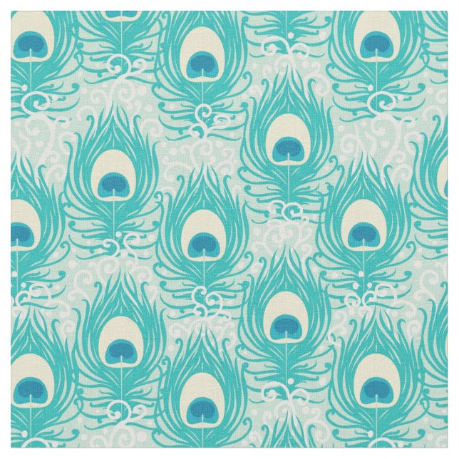 Pfauenfedermuster Stoff (Nahaufnahme)