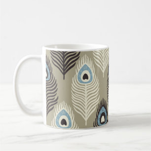 Pfauenfedermuster, vintage Stil. Kaffeetasse