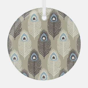 Pfauenfedermuster, vintage Stil. Ornament Aus Glas