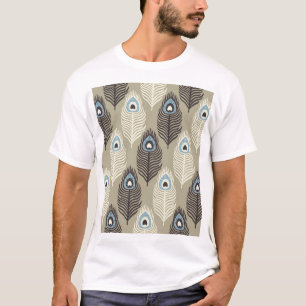 Pfauenfedermuster, vintage Stil. T-Shirt