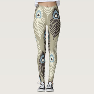 Pfauenfedermuster, Vintager Stil. Leggings