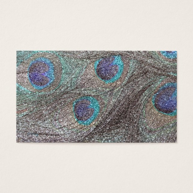 Pfauenfedern aus Silver Glitzer (Vorderseite)