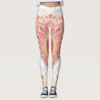 PfauenFedern, Blumenrundschmuck. Leggings