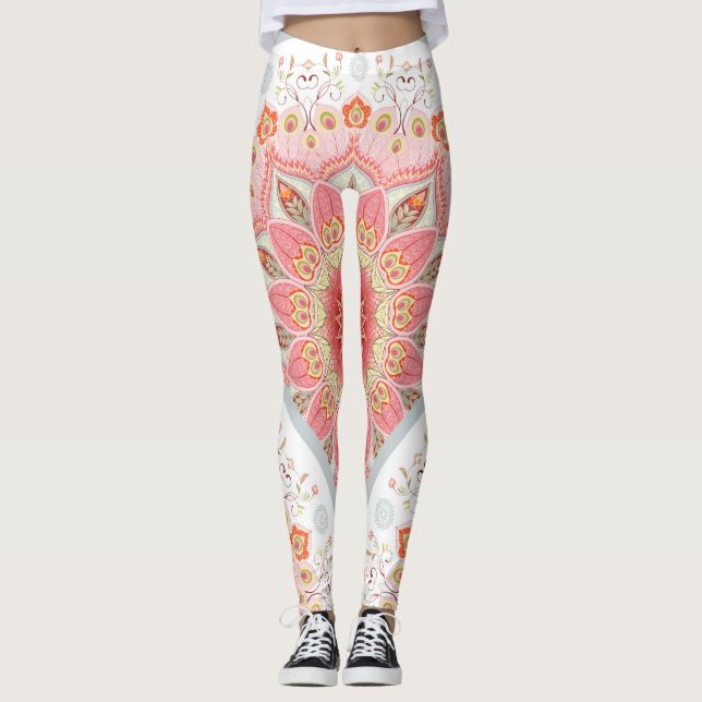 PfauenFedern, Blumenrundschmuck. Leggings (Vorderseite)