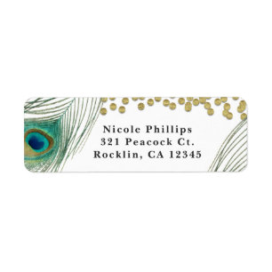 Pfauenfedern & Gold Boho Glam Einladung