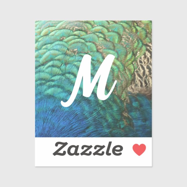 PfauenFedern in farbenprächtiger Abstrakter Natur Aufkleber (Blatt)