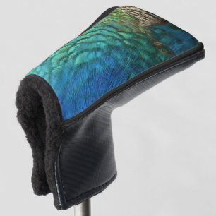 PfauenFedern in farbenprächtiger Abstrakter Natur Golf Headcover