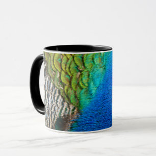 Pfauenfedern IV Farbige abstrakte Natur Tasse