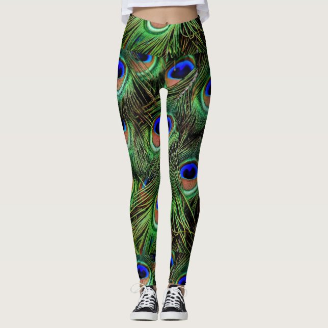Pfauenfedern Leggings (Vorderseite)