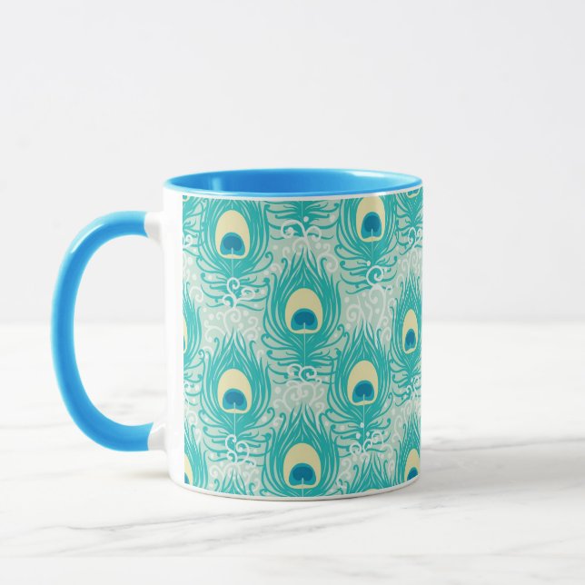 Pfauenfedern Muster Tasse (Links)