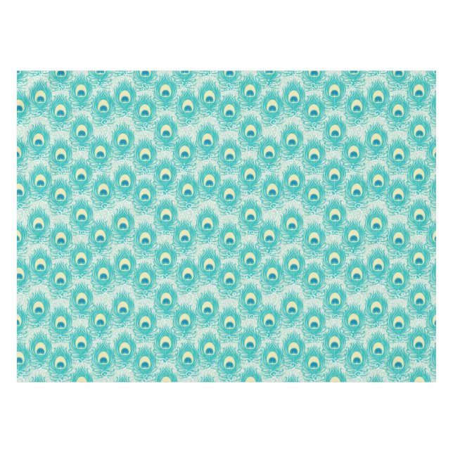 Pfauenfedern Muster Tischdecke (Vorderseite (Horizontal))