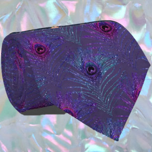 Pfauenfedern Navy Blau Glitzer Krawatte Hals