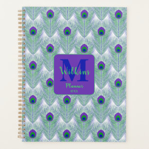 PfauenFedern Personalisiert Monogramm Planer