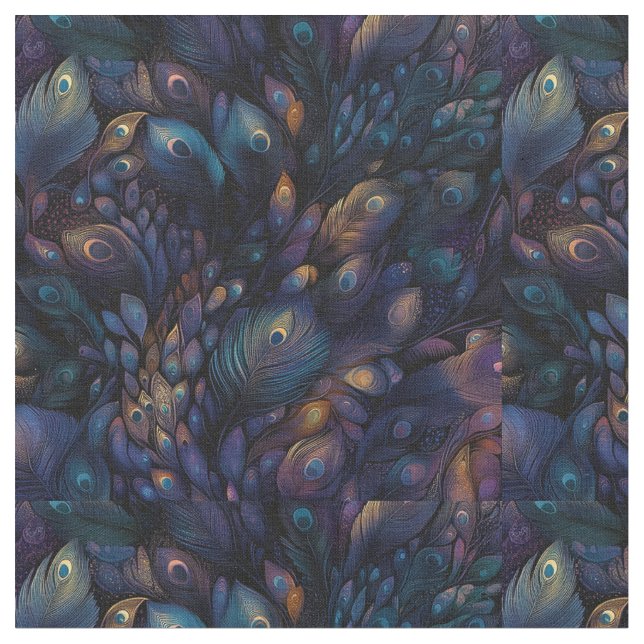 Pfauenfedern Stoff (Nahaufnahme)