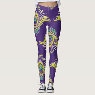 Pfauenfedern: vintage nahtlose Hintergrund. Leggings