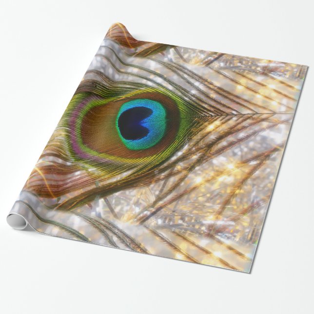 Pfauenfederpapier Geschenkpapier (Ungerollt)