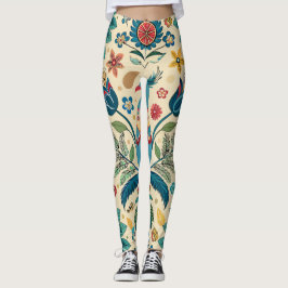 Pfauenfest Blumenmuster Leggings