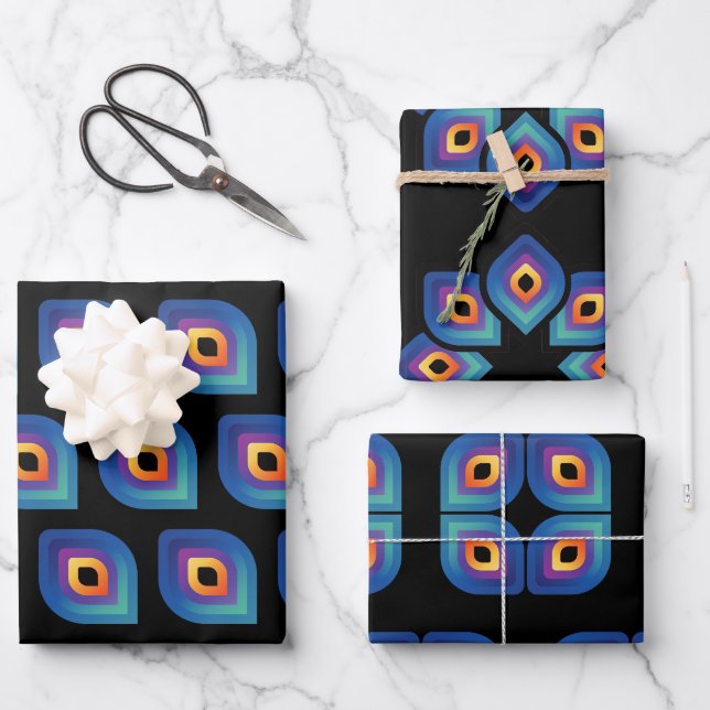 Pfauenflamme (Muster) Geschenkpapier Set (Vorderseite)